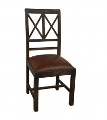 SOLID WOOD & LEATHER CHAIR