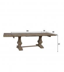 SOLID WOOD PEDESTAL TRESTLE TABLE W / EXTENSIONS