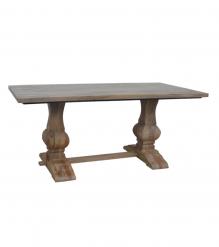 SOLID WOOD DINING TABLE W/ PEDESTAL BASE