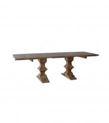 SOLID WOOD PEDESTAL EXTENSION DINING TABLE