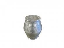 Nickel Barrel End Table