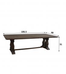9' SOLID WOOD PEDESTAL DINING TABLE