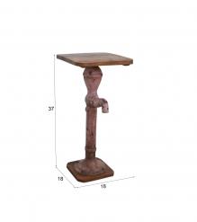REPURPOSED IRON & SOLID WOOD PIPE TABLE