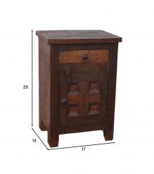 RECLAIMED TEAK SIDE TABLE NIGHTSTAND