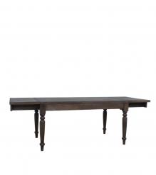 EXTENDABLE SOLID WOOD DINING TABLE W/ SELF-STORING EXTENSIONS