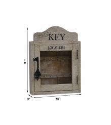 SOLID WOOD & GLASS KEY BOX