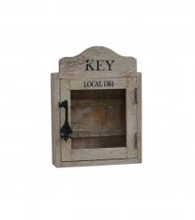 SOLID WOOD & GLASS KEY BOX