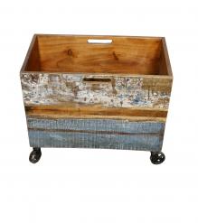 WOOD IRON TRAY TROLLEY
