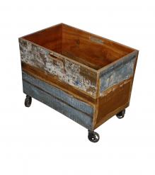 WOOD IRON TRAY TROLLEY