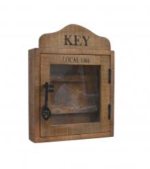 SOLID WOOD & GLASS KEY BOX