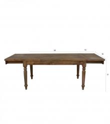 EXTENDABLE SOLID WOOD DINING TABLE W/ SELF-STORING EXTENSIONS