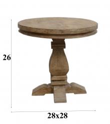 SOLID WOOD ROUND PEDESTAL END TABLE
