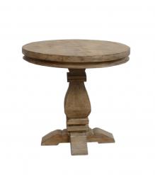 SOLID WOOD ROUND PEDESTAL END TABLE