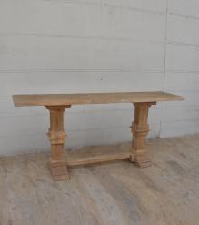 SOLID WOOD PEDESTAL CONSOLE / SOFA TABLE