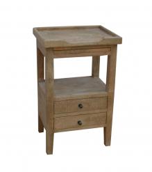 SOLID WOOD 2 DRAWER NIGHTSTAND END TABLE