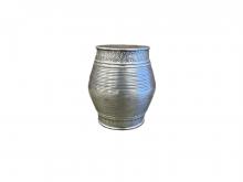 Nickel Barrel End Table