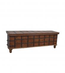 RECLAIMED TEAK WOOD & METAL TRUNK COFFEE TABLE