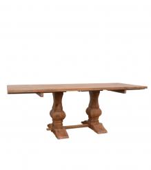SOLID WOOD PEDESTAL EXTENSION DINING TABLE