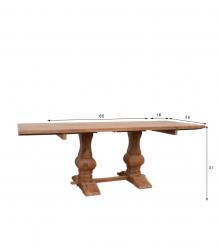 SOLID WOOD PEDESTAL EXTENSION DINING TABLE