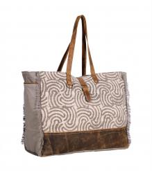 CANVAS & FULL HIDE LEATHER TOTE BAG Weekender Bag