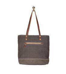  CANVAS & FULL HIDE LEATHER TOTE BAG CANVAS TOTE BAG