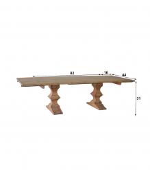 SOLID WOOD PEDESTAL EXTENSION DINING TABLE