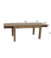 EXTENDABLE SOLID WOOD DINING TABLE W/ SELF-STORING EXTENSIONS