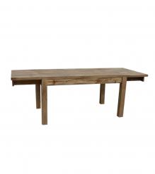 EXTENDABLE SOLID WOOD DINING TABLE W/ SELF-STORING EXTENSIONS