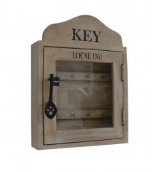 SOLID WOOD & GLASS KEY BOX