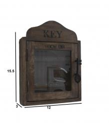 SOLID WOOD & GLASS KEY BOX