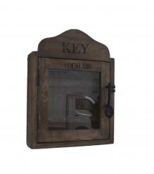 SOLID WOOD & GLASS KEY BOX