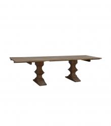 SOLID WOOD PEDESTAL EXTENSION DINING TABLE