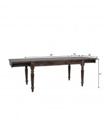 EXTENDABLE SOLID WOOD DINING TABLE W/ SELF-STORING EXTENSIONS