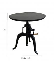 ADJUSTABLE HEIGHT IRON CRACK ROUND TABLE