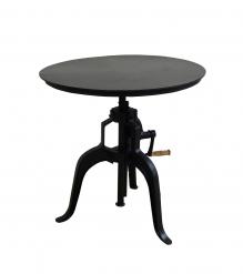 ADJUSTABLE HEIGHT IRON CRACK ROUND TABLE