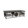 REPURPOSED IRON & SOLID WOOD COFFEE TABLE