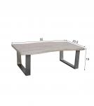 SOLID LIVE EDGE WOOD COFFEE TABLE W/ METAL BASE