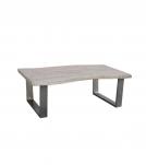 SOLID LIVE EDGE WOOD COFFEE TABLE W/ METAL BASE