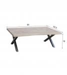 SOLID LIVE EDGE WOOD COFFEE TABLE W/ METAL BASE