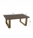 SOLID LIVE EDGE WOOD COFFEE TABLE W/ METAL BASE
