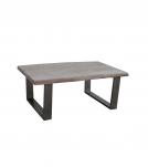 SOLID LIVE EDGE WOOD COFFEE TABLE W/ METAL BASE