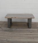 SOLID LIVE EDGE WOOD COFFEE TABLE W/ METAL BASE