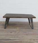 SOLID WOOD LIVE EDGE & IRON COFFEE TABLE