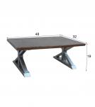 SOLID LIVE EDGE WOOD & IRON COFFEE TABLE