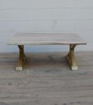 SOLID LIVE EDGE WOOD & IRON COFFEE TABLE