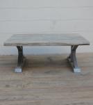 SOLID LIVE EDGE WOOD & IRON COFFEE TABLE