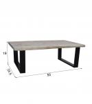 SOLID LIVE EDGE WOOD COFFEE TABLE W/ METAL BASE