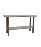 SOLID LIVE EDGE WOOD & IRON CONSOLE TABLE