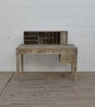 2 PIECE SOLID WOOD DESK W/ 5 DRAWERS + ORGANIZER