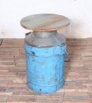 IRON WOOD DRUM TABLE